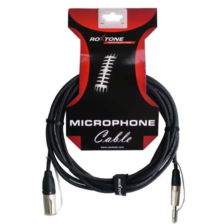 Microphone cable XLR 3-pole male - 6.3mm mono Jack plug Roxtone DMXJ250L5